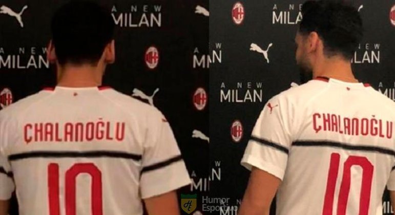 Gafes em camisas de jogadores: Çalhanoglu virou Çhalanoglu.