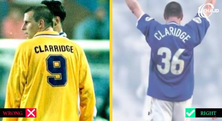 Gafes em camisas de jogadores: Claridge virou Clarridge.