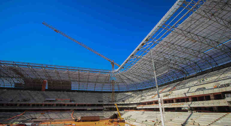 Atualmente, a Arena MRV está com 65% das obras concluídas.