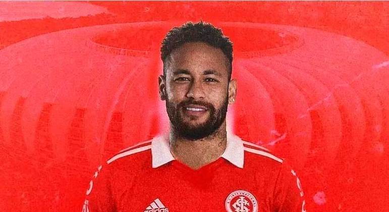 Qual será o futuro de Neymar? Torcedores do Internacional colocar craque vestindo a camisa do clube.