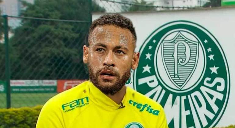 Torcedores do Verdão fazem montagens com Neymar no Palmeiras.