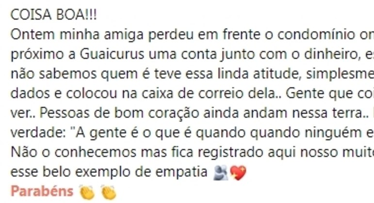 Postagem de Marlúcia nas redes sociais - (Foto: Reprodução)