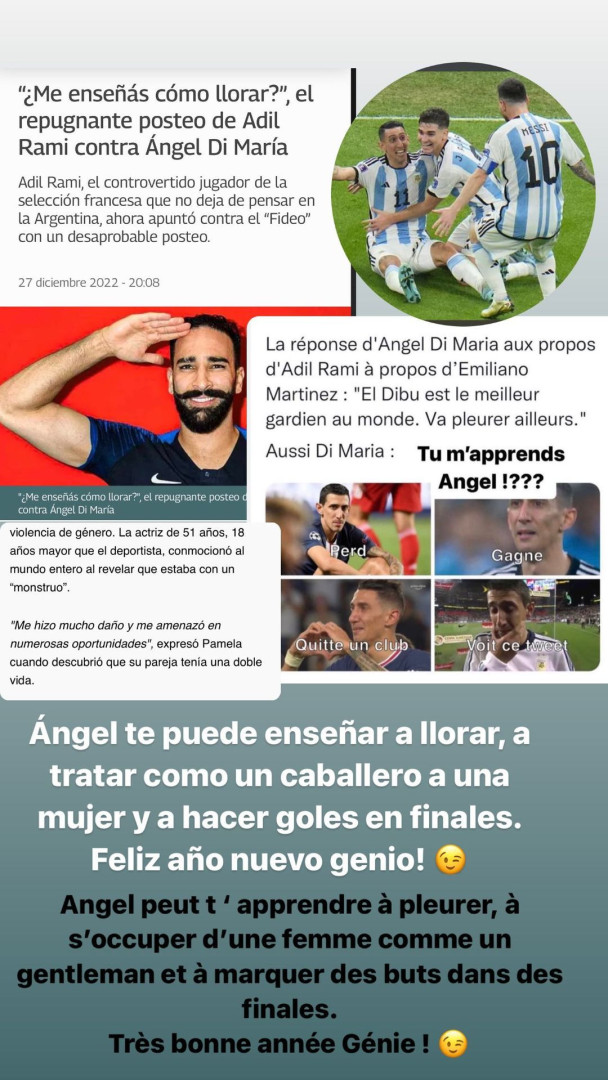 Polémica fora de campo. Mulher de Di María reage a provocação de Rami