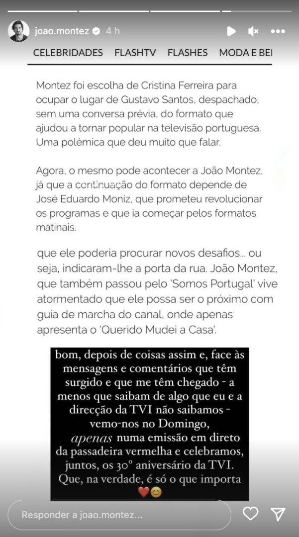 João Montez afastado da TVI? Eis toda a verdade