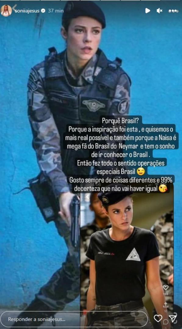 Polícia brasileira Sónia Jesus explica disfarce de Carnaval da filha