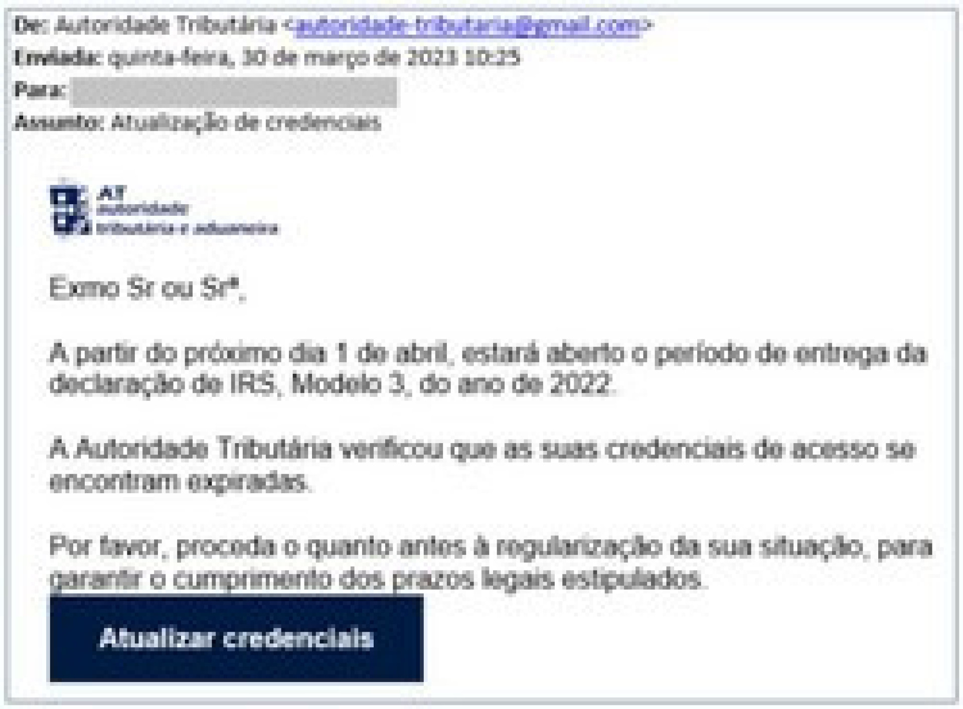 Recebeu este e-mail em nome do Fisco? Atenção, mensagem é "fraudulenta"