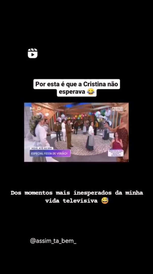 Este foi "dos momentos mais inesperados" que Cristina teve em direto