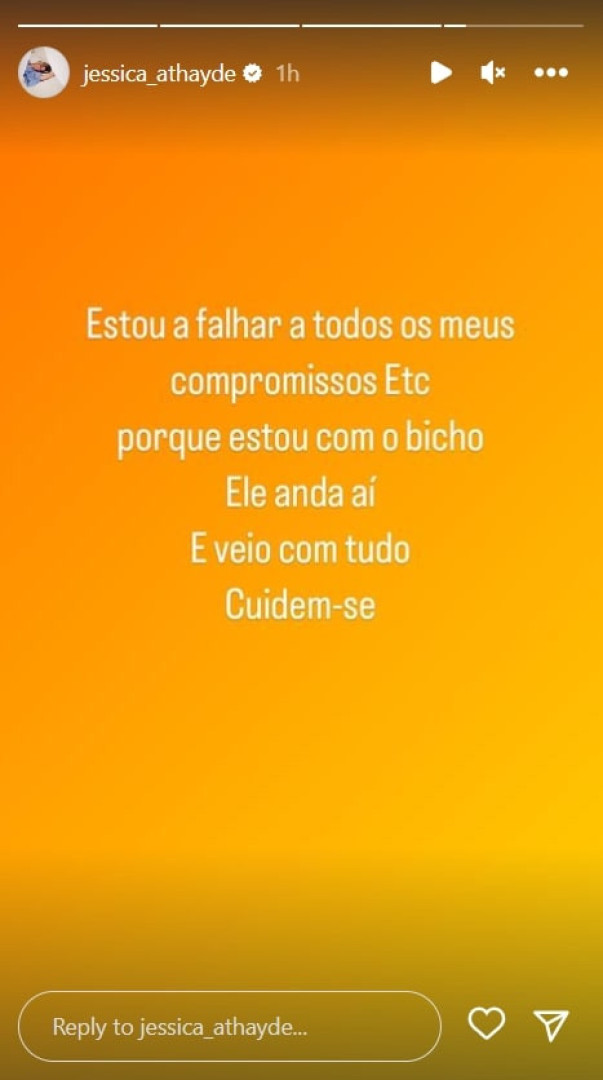 Jessica Athayde infetada com Covid-19: "Anda aí e veio com tudo"