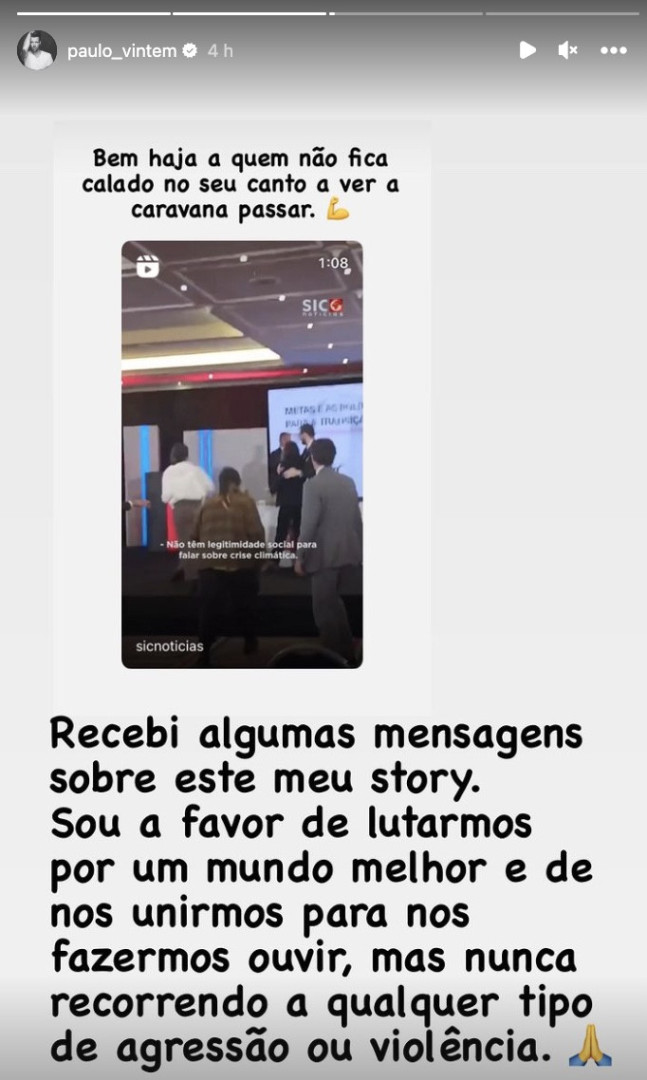 Paulo Vintém apoia ataque a ministro do Ambiente? Cantor esclarece