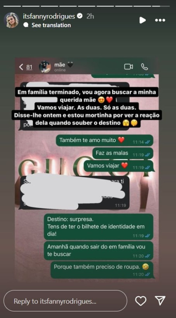 Fanny Rodrigues surpreende a mãe: "Mortinha para ver a reação"