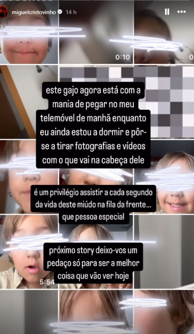 "A melhor coisa que vão ver hoje", diz Cristovinho em imagens do filho