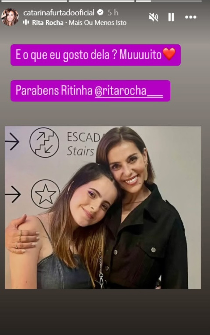 Catarina Furtado dedica carinhosa mensagem a Rita Rocha (ex-The Voice)