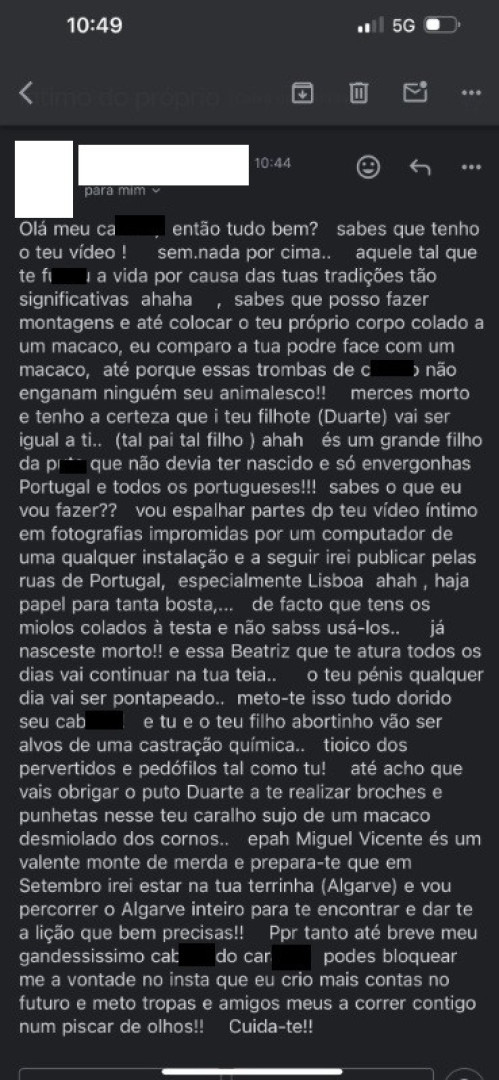 Miguel Vicente mostra ameaça: "Que este criminoso não saia impune"