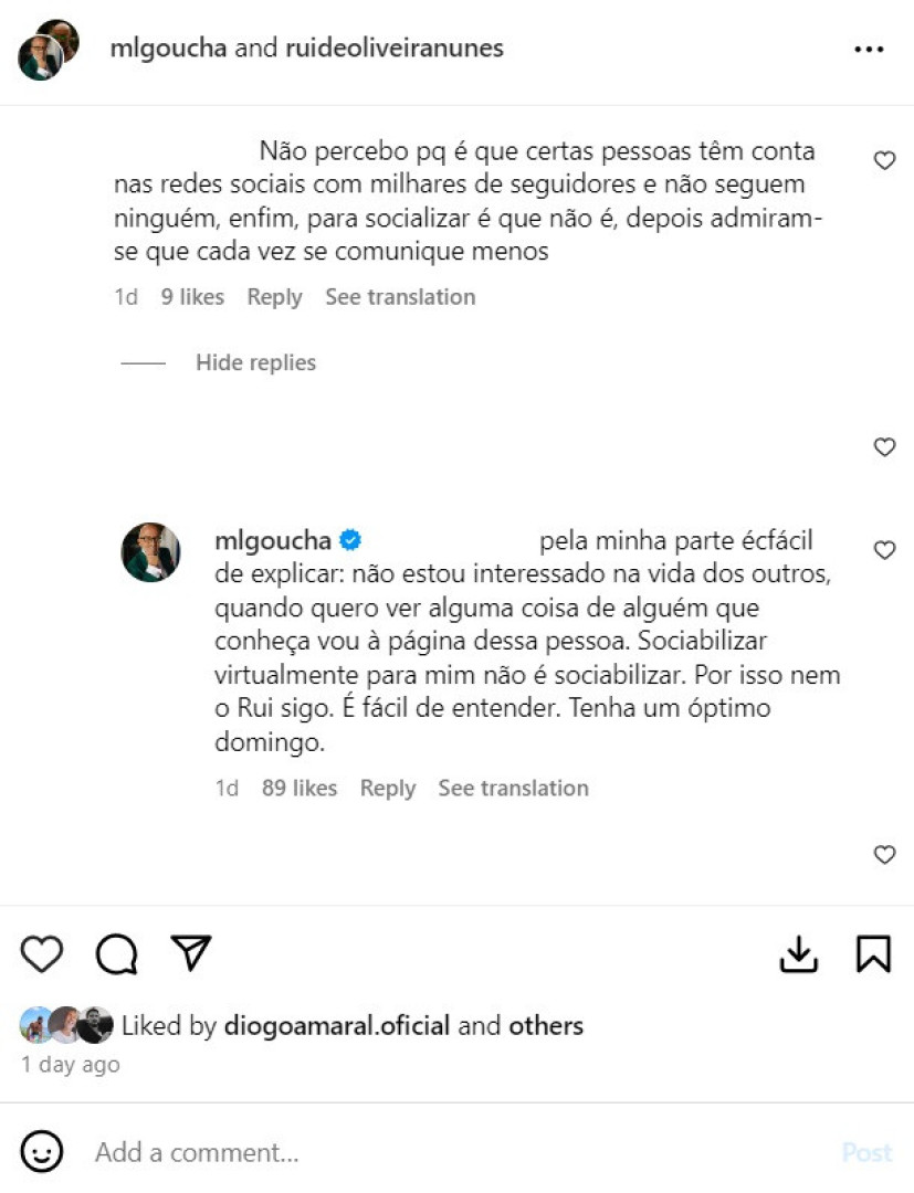 Porque é que Goucha não segue ninguém no Instagram? A resposta