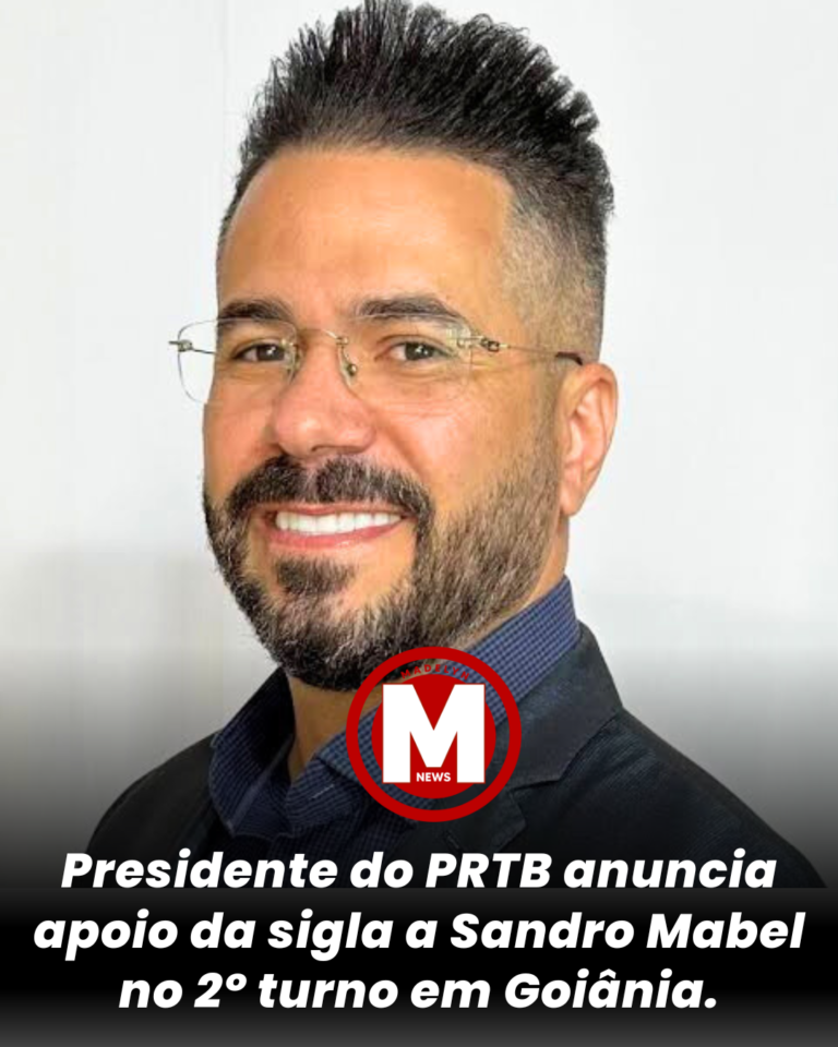 Presidente do PRTB anuncia apoio da sigla a Sandro Mabel no 2° turno em Goiânia.